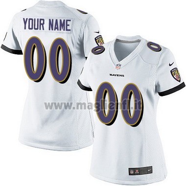 Maglia NFL Donna Baltimore Ravens Personalizzate Bianco
